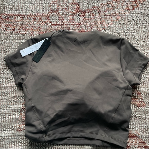 Oneractive Timeless Crop Short Sleeve Tee in Deep Taupe - Picture 5 of 5
